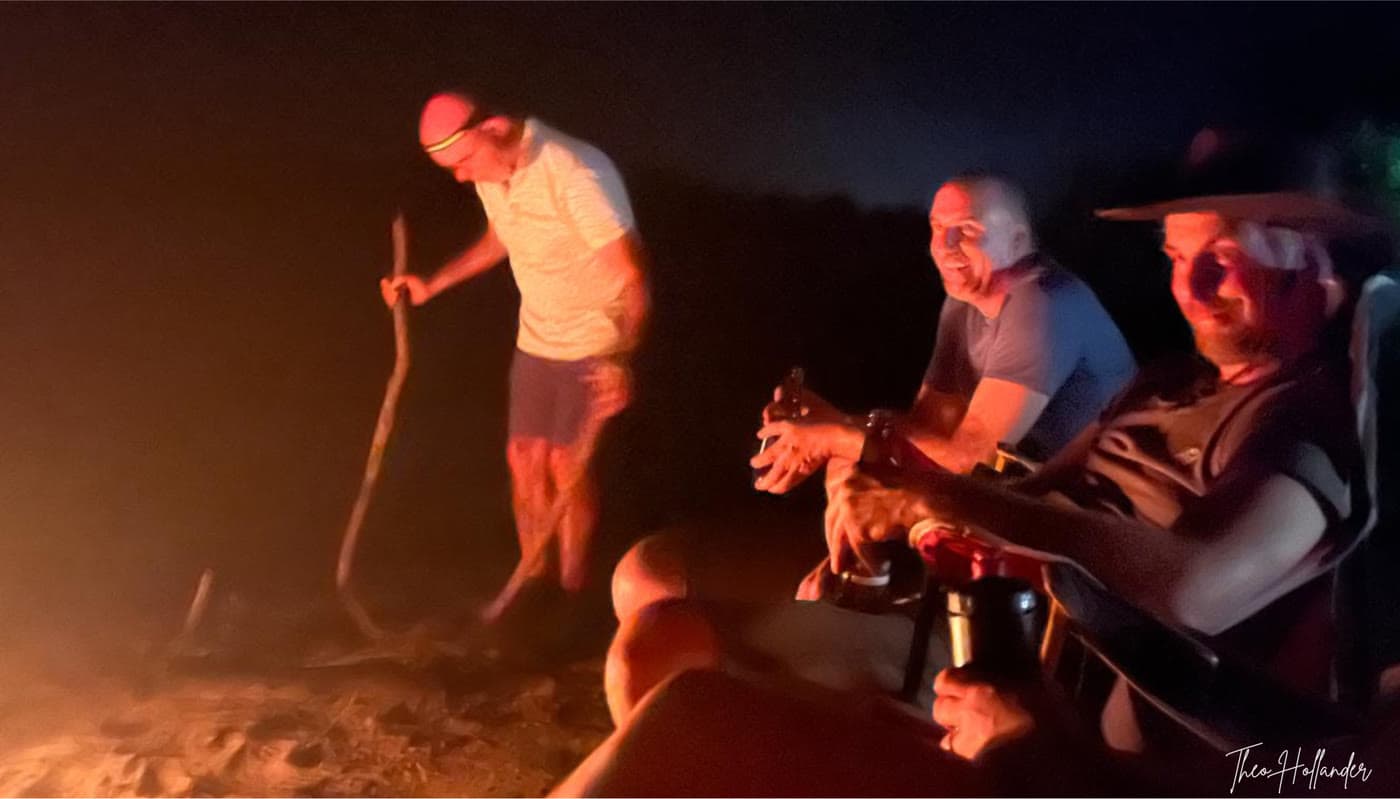 A campfire evening in Shaba National Reserve