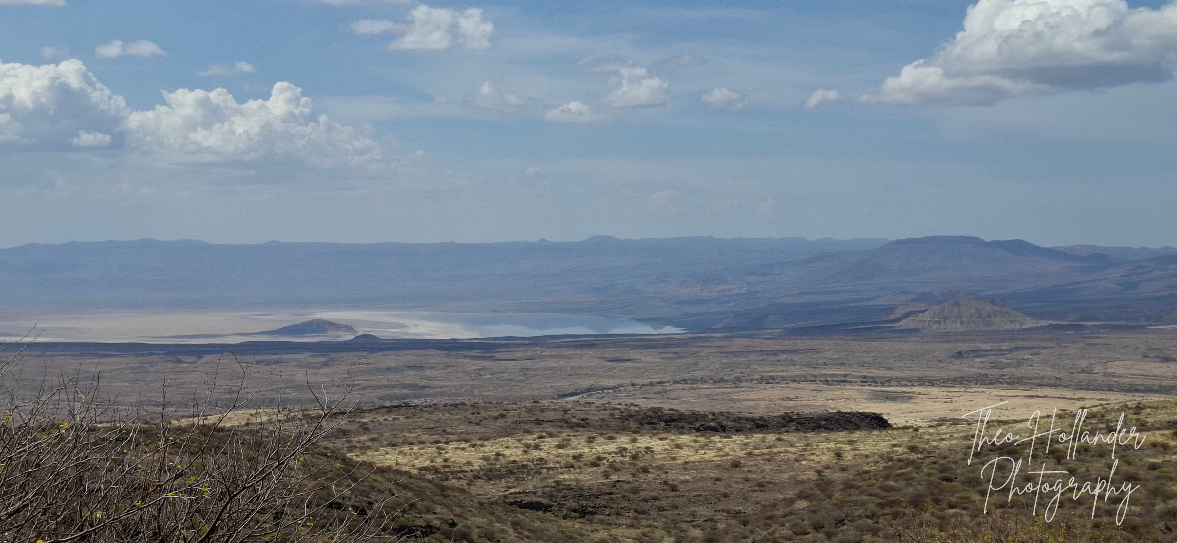 A sweeping view across the Rift Valley floor towards Lake Logipi